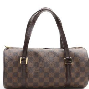 Louis Vuitton Papillon 26 Bag in Damier Ebene Canvas and Smooth Leather